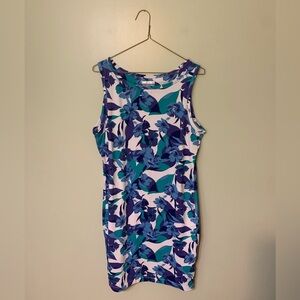 Columbia — women’s large sleeveless sport dress with pockets white with florals